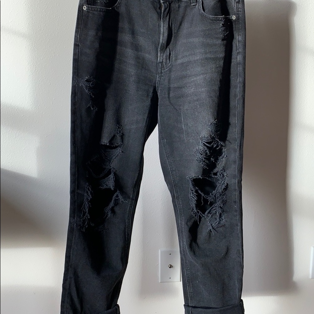 Heavily distressed MOM Jean